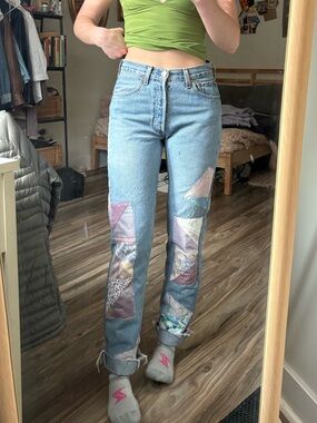Levi’s patchwork jeans